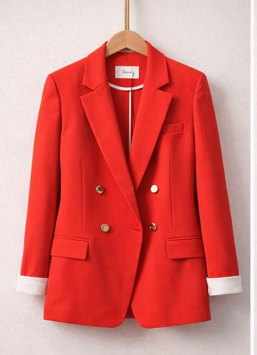 ❤️ ビビッドレッド ダブルブレストジャケット_bston0001